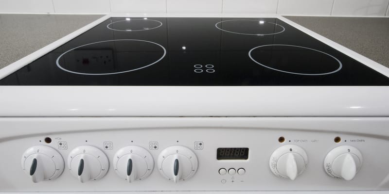 classic white four ring electric hob with dials