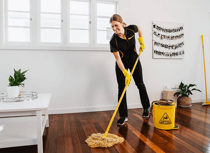 Vacuuming hardwood floors