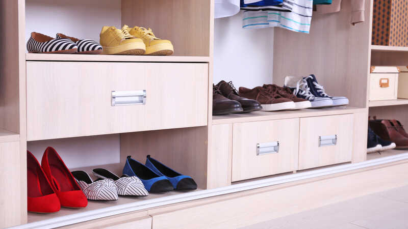 closet with shoes