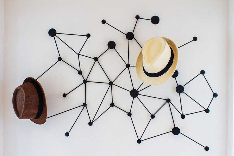 Modern desIgn hat hanger on wall decoration