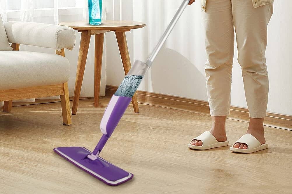 MR.SIGA Professional Microfiber Mop for Hardwood, Laminate, Tile Floor  Cleaning, Stainless Steel Handle - 3 Reusable Flat Mop Pads and 1 Dirt  Removal