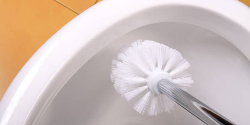 Toilet brush to clean the toilet bowl. 