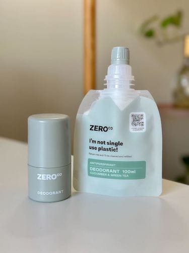 new scent Zero Co deodorant, cucumber and green tea
