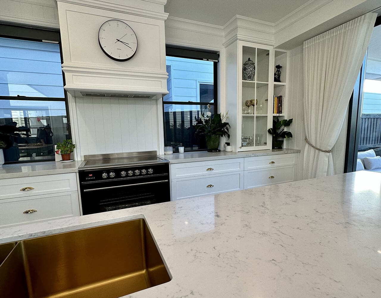 shining kitchen benchtop clean kitchen featuring shiny marble benchtop