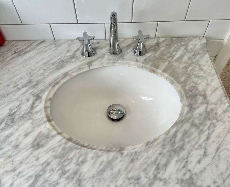 clean marble sink in the bathroom