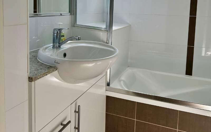 clean bathroom in a rental property