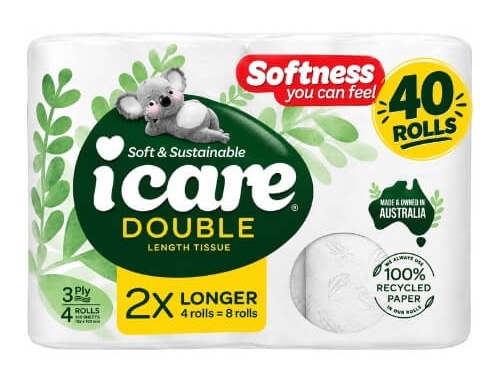 Septic-safe toilet paper: iCare Recycled Toilet Tissue
