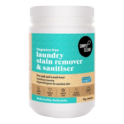 Septic-safe laundry stain remover: SimplyClean Laundry Stain Remover & Sanitiser