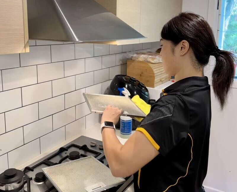 Maid2Match cleaner Shinobu cleaning rangehood filter
