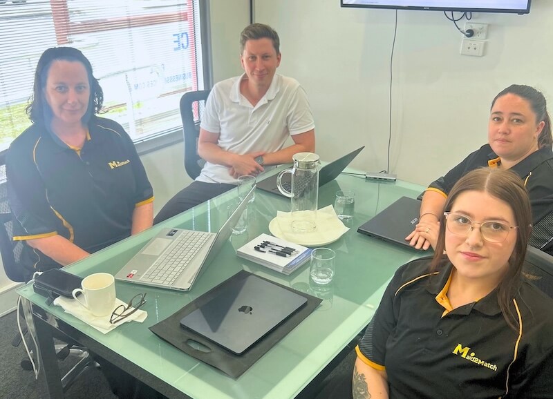 Toby Schulz and Geelong team members meeting