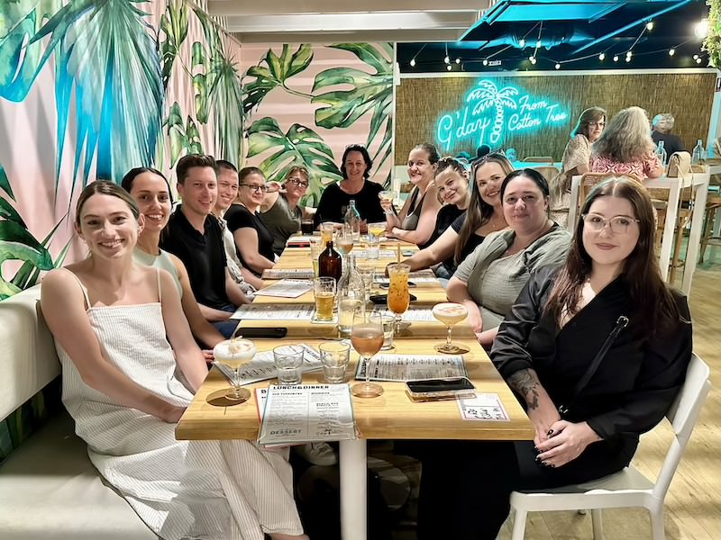 Maid2Match management team at dinner during annual strategy week
