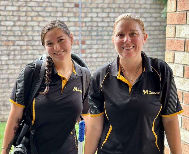 Maid2Match Field Staff Team Leader Tatyanna and Field Staff Jarna after bond cleaning