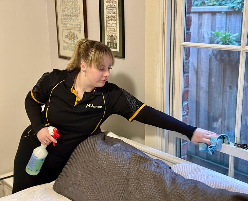 Maid2Match Geelong cleaner Grace cleaning bedroom window