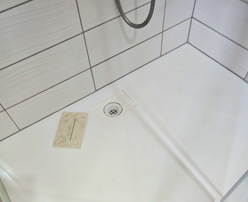 cover removed from shower drain