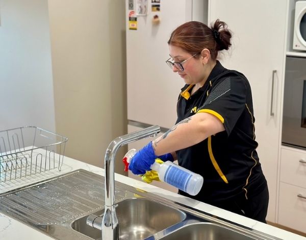 DVA house cleaner Paris cleaning a kitchen sink
