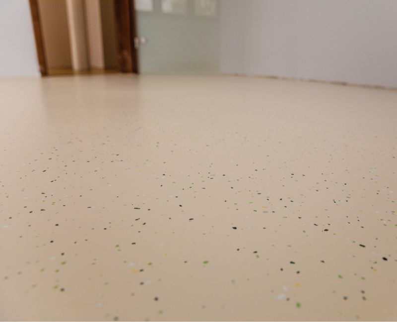 Speckled epoxy flooring