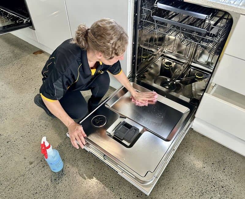Madi2Match house cleaner cleaning the dishwasher