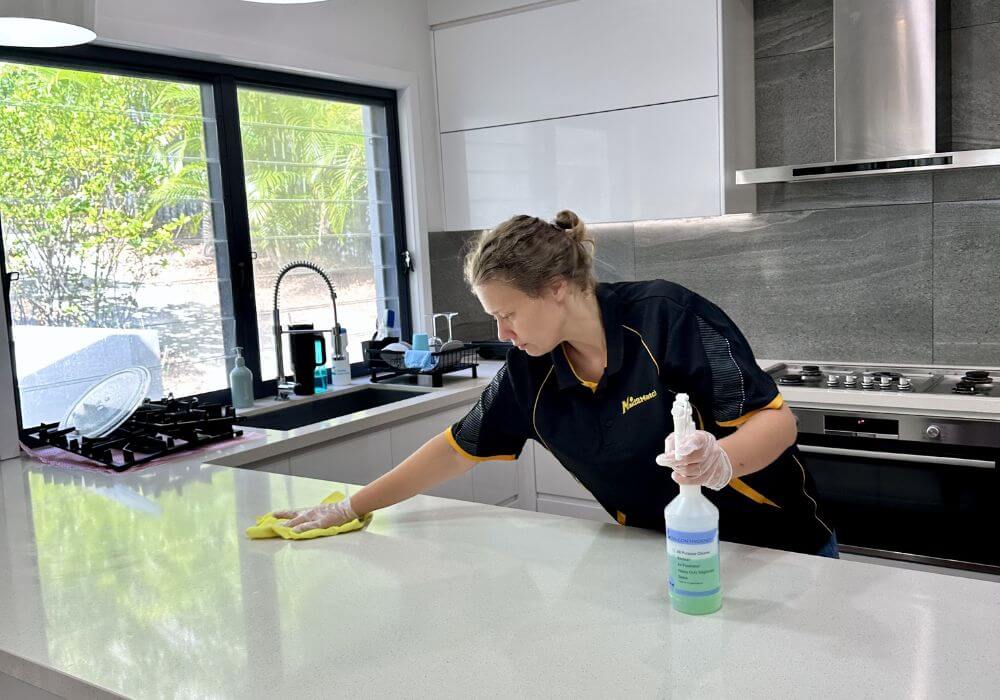 what-house-cleaners-usually-clean-featured Maid2Match house cleaner cleaning kitchen benchtop