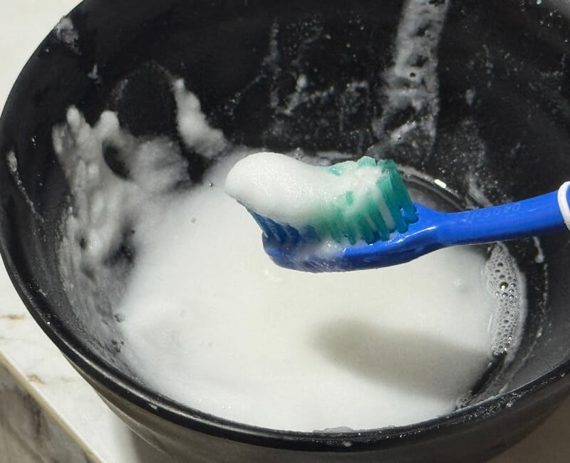 mixture of borax, dish soap and water made into a cleaning paste