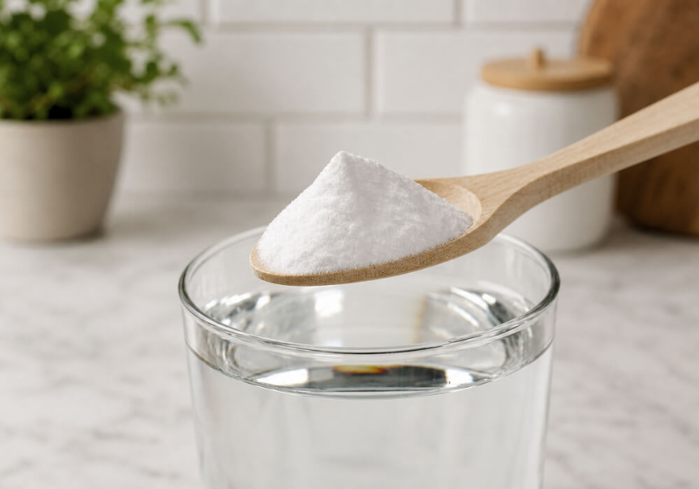 cleaning-with-borax pouring borax powder in a glass full of water