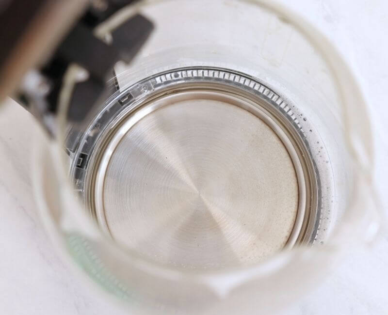 Close-up view inside of a glass kettle